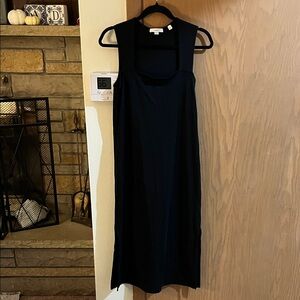 Vince Portrait Neckline Black Dress - Size S/P